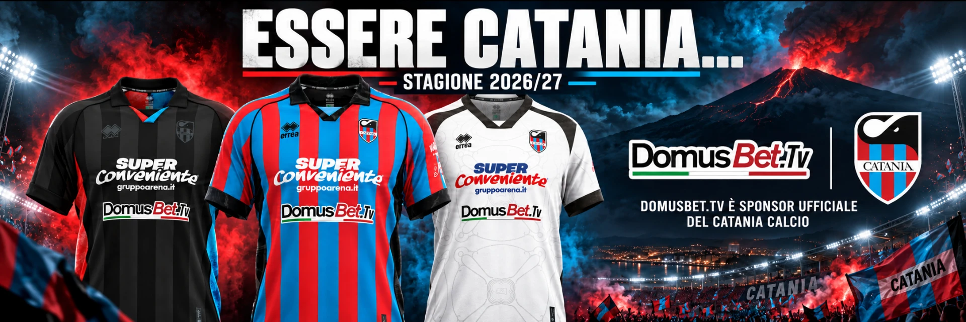 DomusBet.Tv è sponsor ufficiale del Catania Calcio — stagione 2026/27